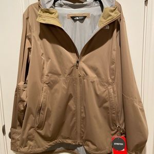 Tan lightweight, slim fit, stretchy jacket